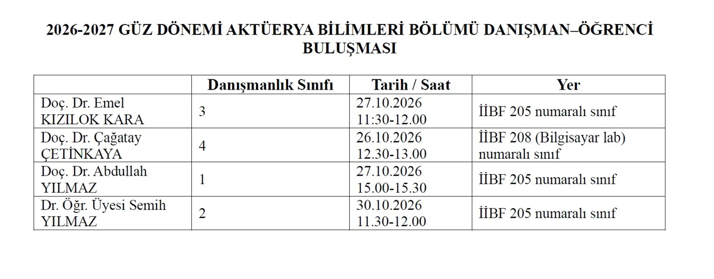 Danışmanlık Toplantıları