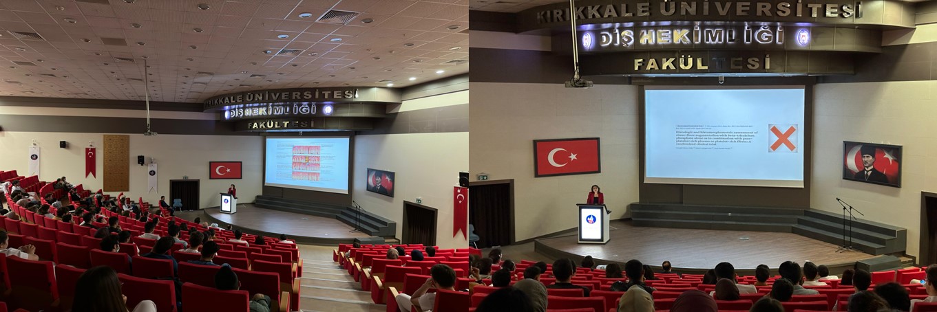 Fakültemiz Öğretim Üyesi Prof.Dr.Hatice Ebru OLGUN tarafından “Diş Hekimliğinde Otolog Kan Ürünleri” konulu sunum gerçekleştirildi.