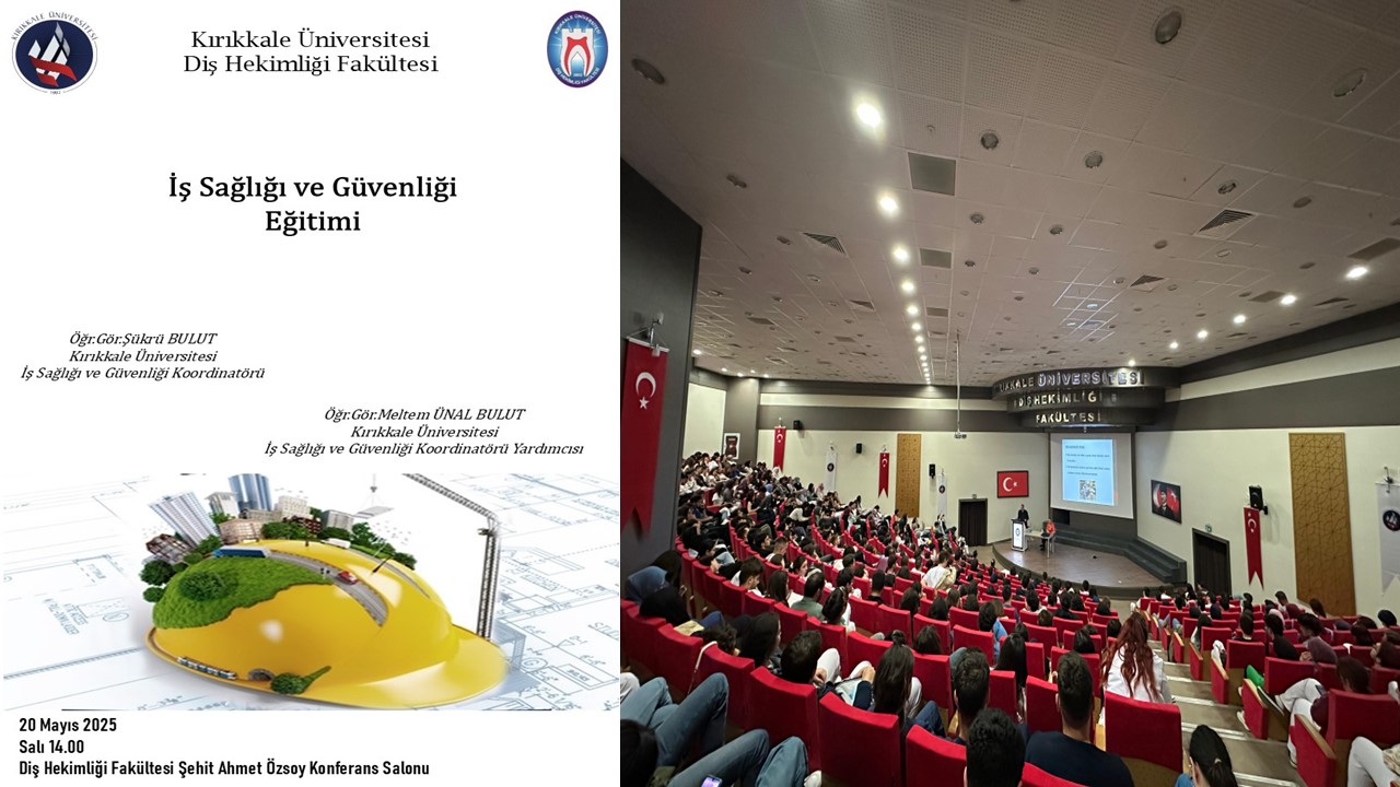 Üniversitemiz İş Sağlığı ve Güvenliği Koordinatörlüğü tarafından Fakültemiz Şehit Ahmet Özsoy Konferans Salonunda İş Sağlığı ve Güvenliği Eğitimi gerçekleştirildi. 20/05/2025