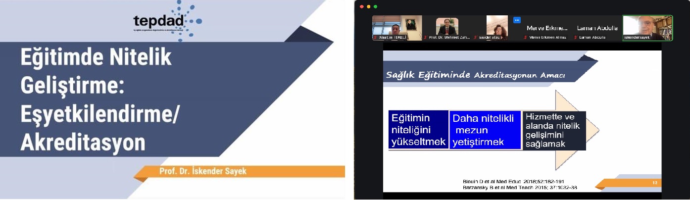 TEPDAD Başkanı Prof. Dr. İskender SAYEK tarafından Fakültemiz akademik personeline "Eğitimde Nitelik Geliştirme: Eşyetkilendirme/Akreditasyon" konulu sunum gerçekleştirilmiştir 16/12/2024.