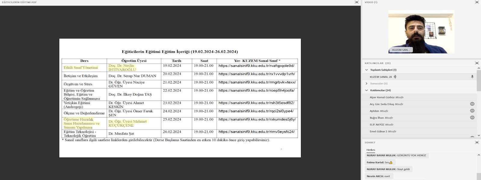 "Eğiticilerin Eğitimi" konulu Hizmet İçi Eğitim Programı 15.04.2024-22.04.2024 tarihlerinde düzenlenmiştir.
