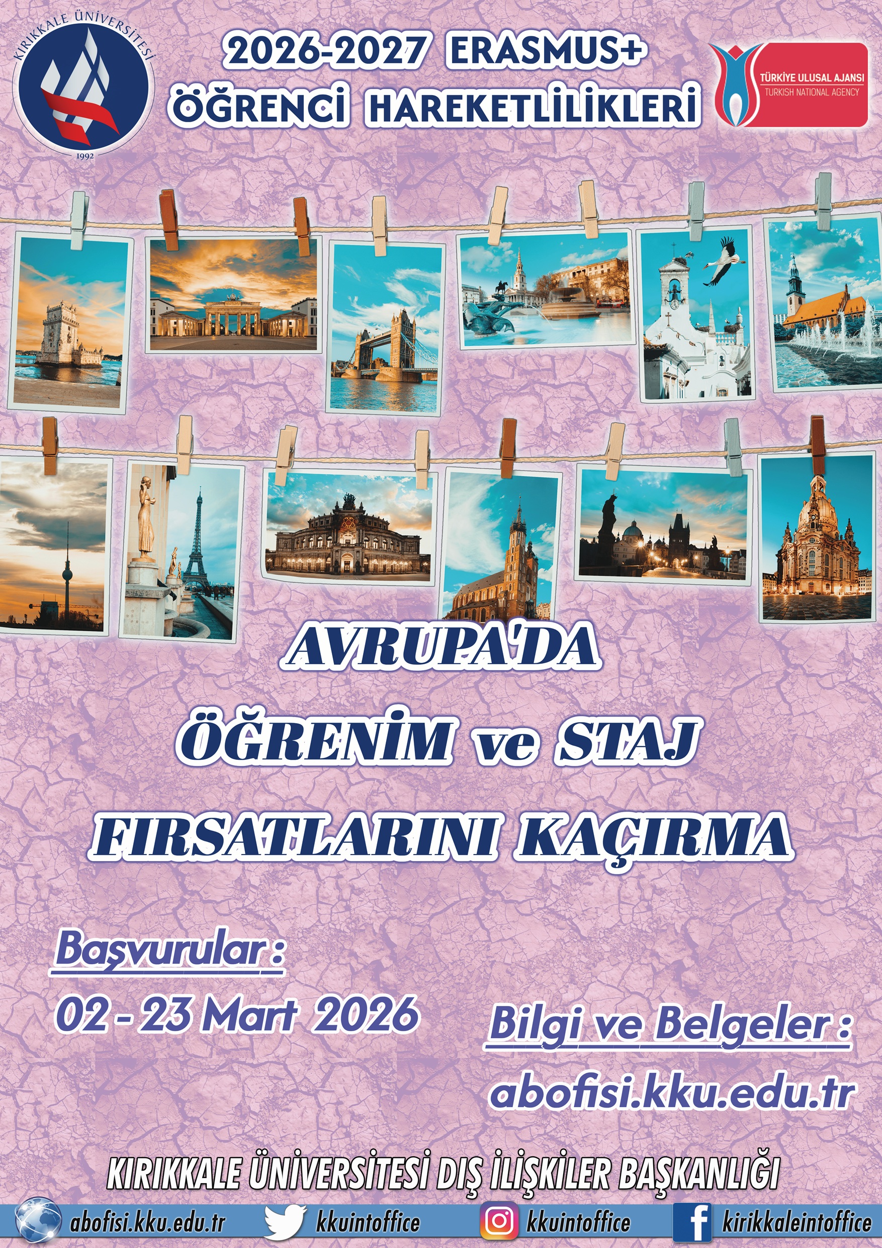 Erasmus+Öğrenci Öğrenim Hareketliliği Başvuru İlanı