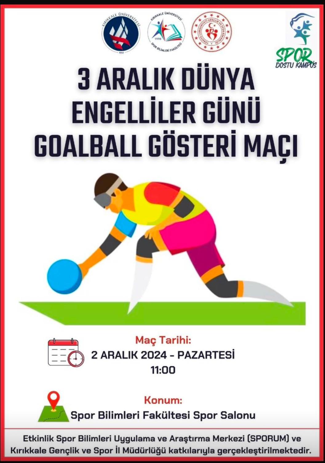 3 Aralık Dünya Engelliler Günü Goalball Gösteri Maçı