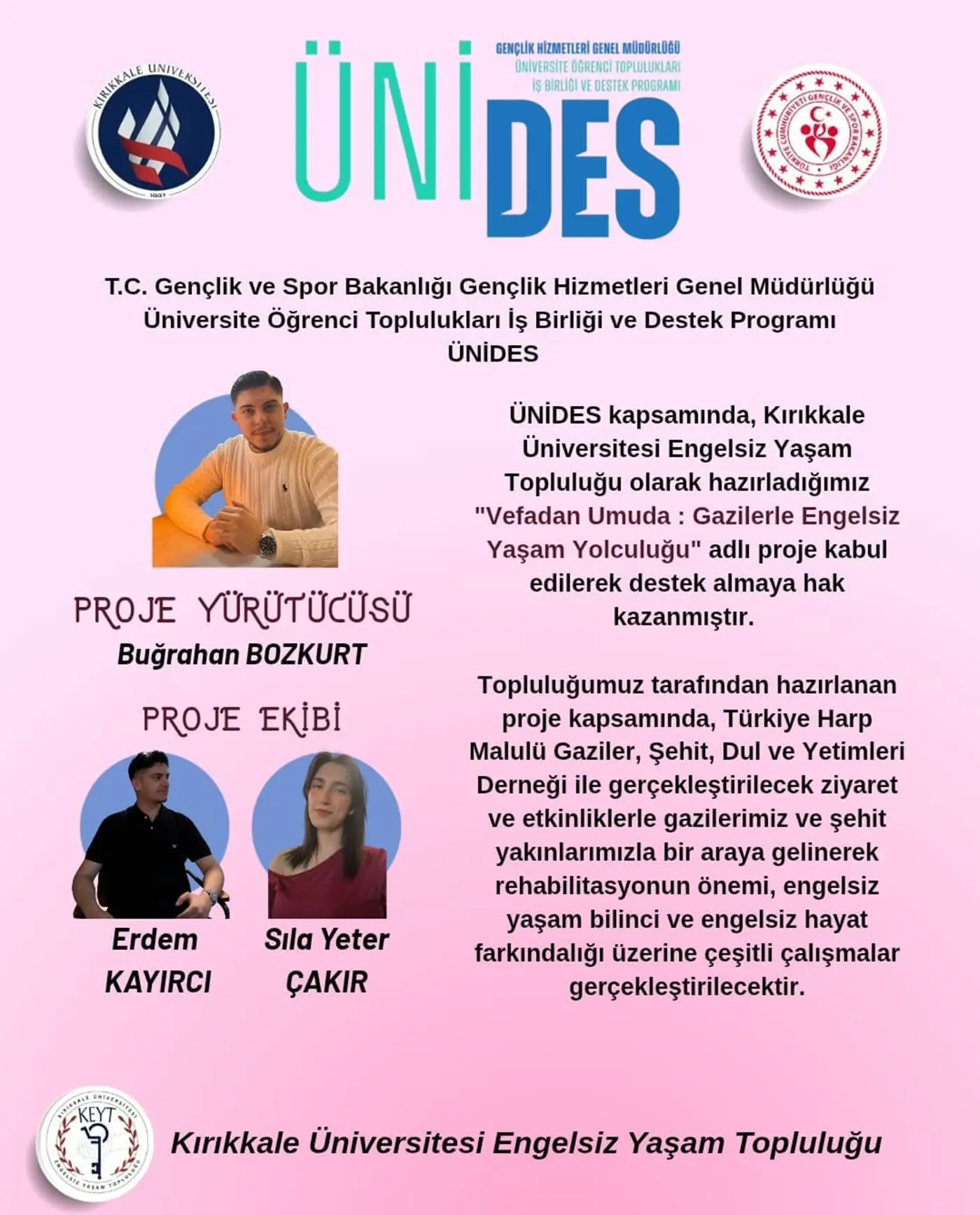 Engelsiz Yaşam Topluluğu ÜNİ-DES Başarısı