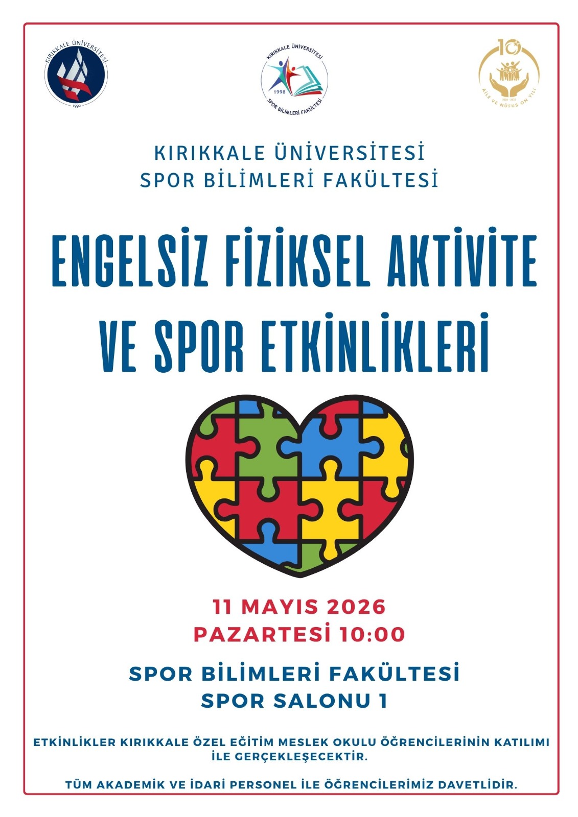 Spor Bilimleri Fakültesi Dünya Engelliler Haftası Etkinliği