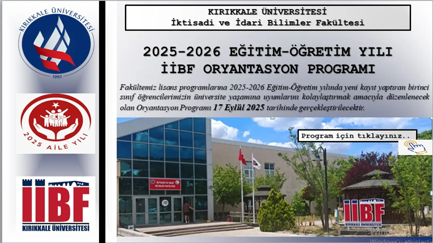 Oryantasyon Programı Duyurusu (İİBF)