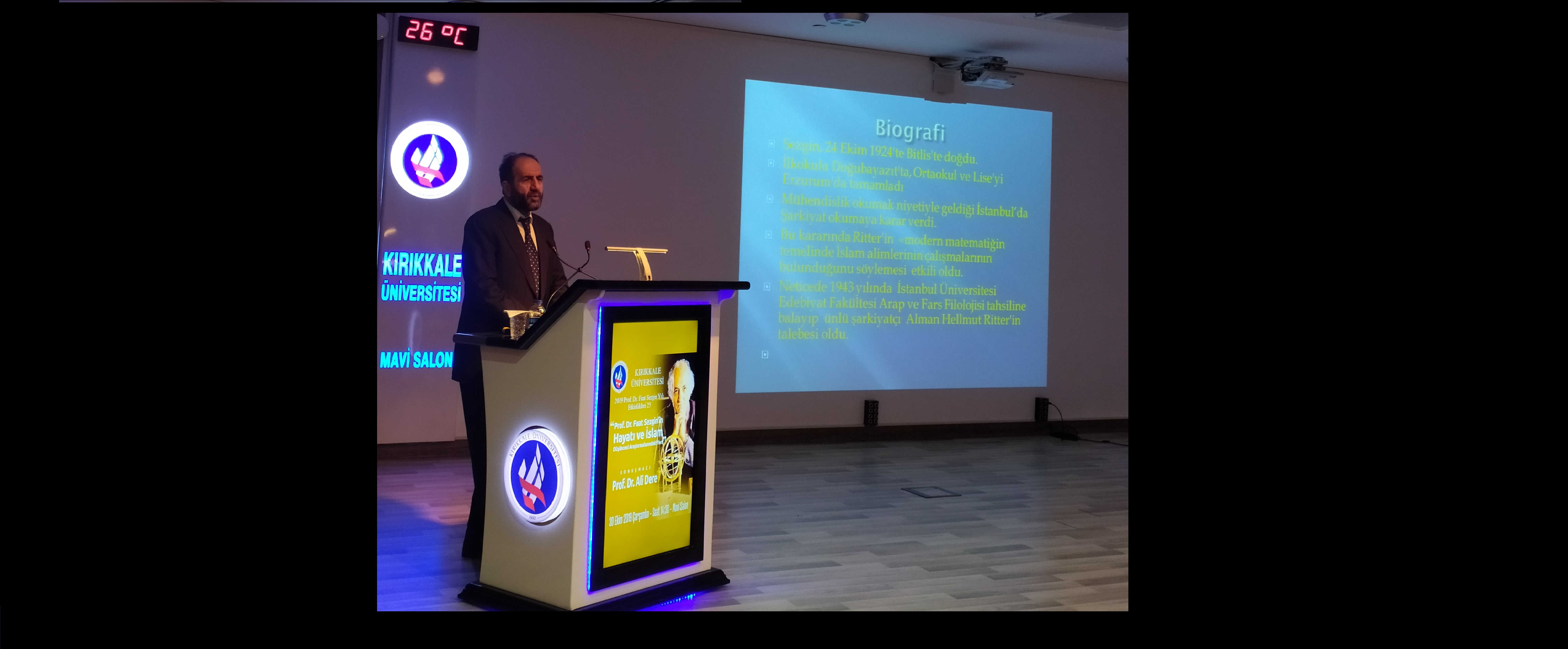 Prof. Dr. Ali Dere "Prof. Dr. Fuat Sezgin’in Hayatı ve İslam Düşüncesi Araştırmalarındaki Yeri” Konulu Konferans Verdi