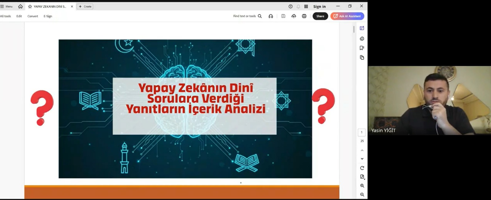 Doç. Dr. Yasin Yiğit Hocamız İlahiyat-İhtisas Programında Yapay Zekâ ve Din İlişkisini Anlattı