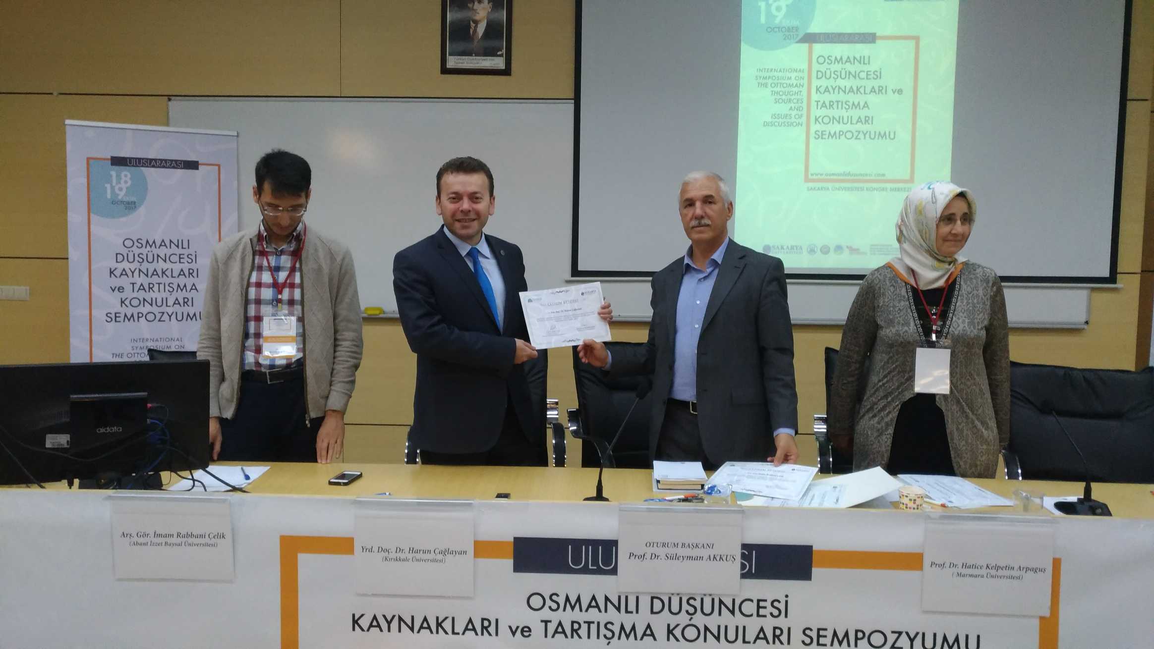 Öğretim Üyemiz Yrd. Doç. Dr. Harun ÇAĞLAYAN Sakarya ’da Uluslararası Sempozyuma Katıldı