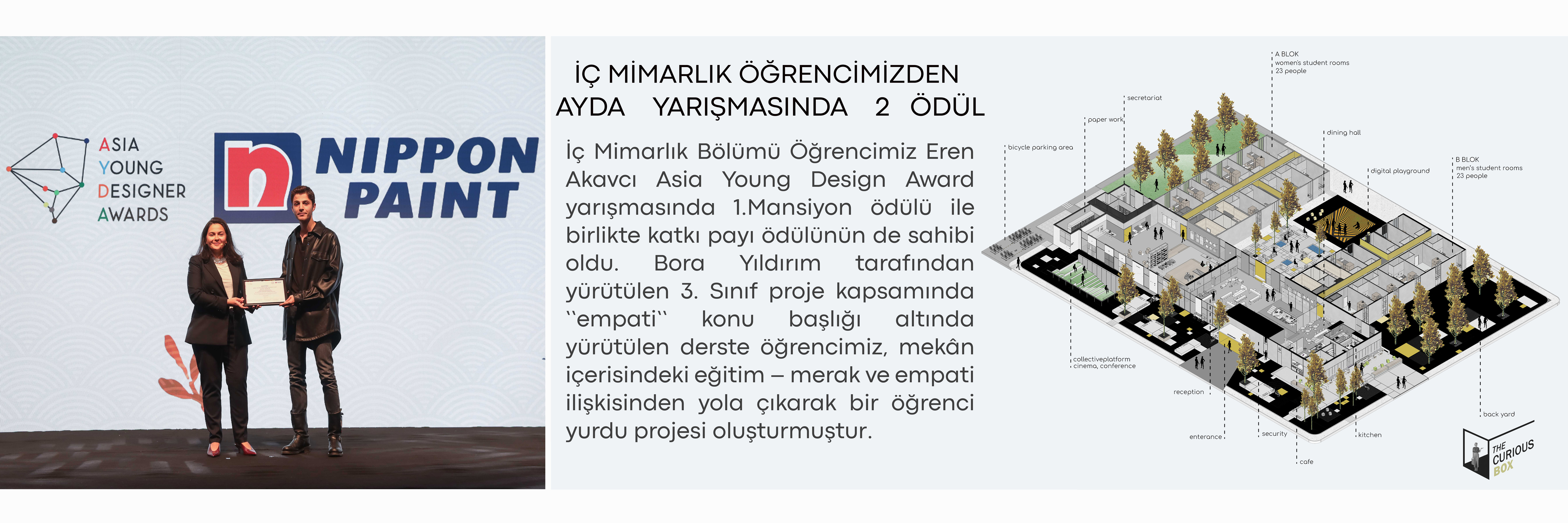  Bölümümüz öğrencisi Eren AKAVCI AYDA yarışmasında 2 ödül