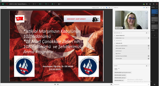 İstiklal Marşımızın Kabulü ve Çanakkale Zaferi Anma Programı Düzenlendi