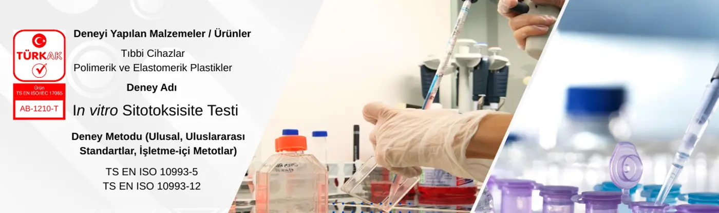 Laboratuvarımız In vitro Sitotoksisite Testi için TS EN ISO/IEC 17025:2017 standardına göre akreditasyon belgesine sahiptir.