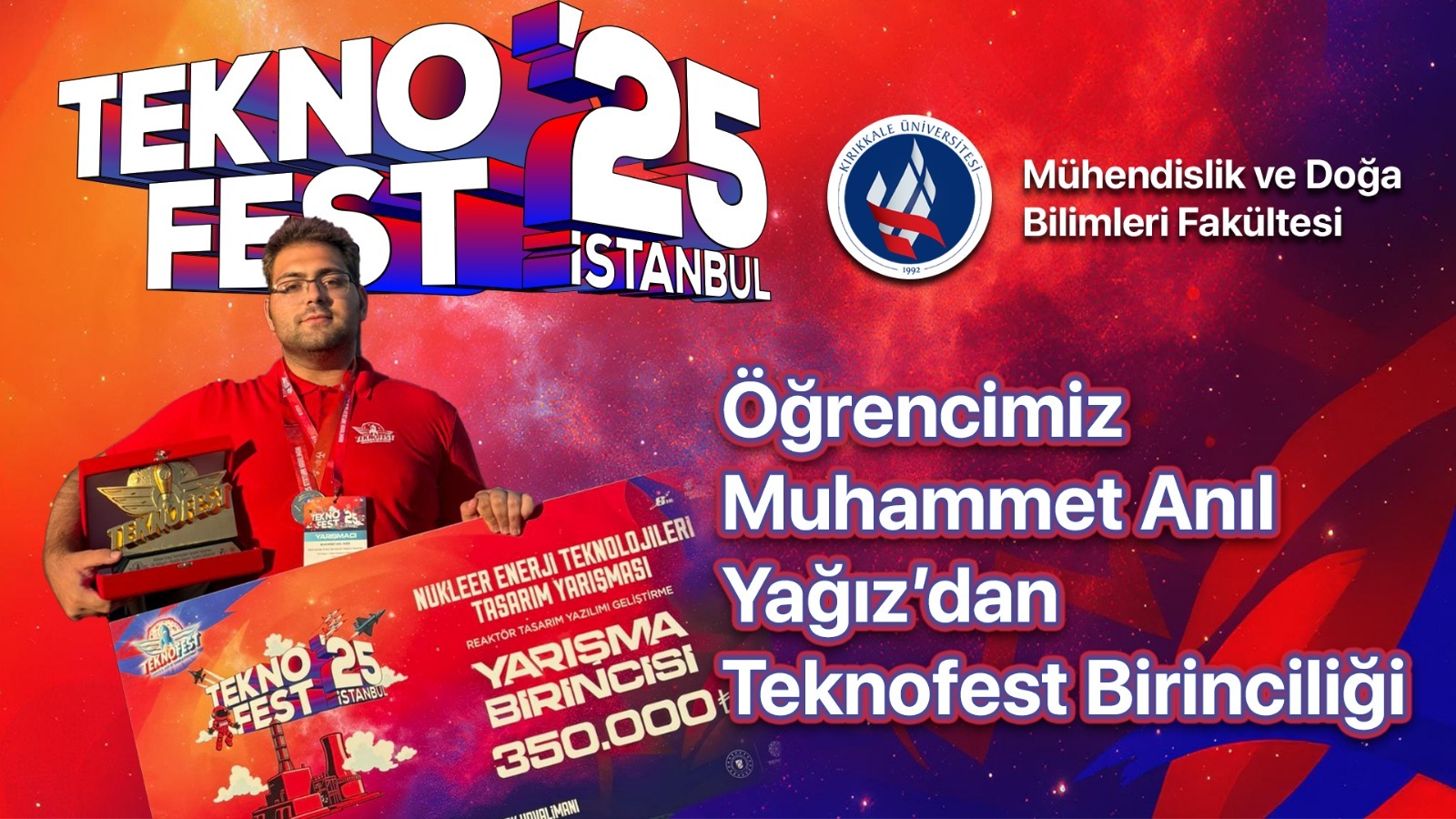 Öğrencimiz Muhammet Anıl Yağız'dan TEKNOFEST Birinciliği