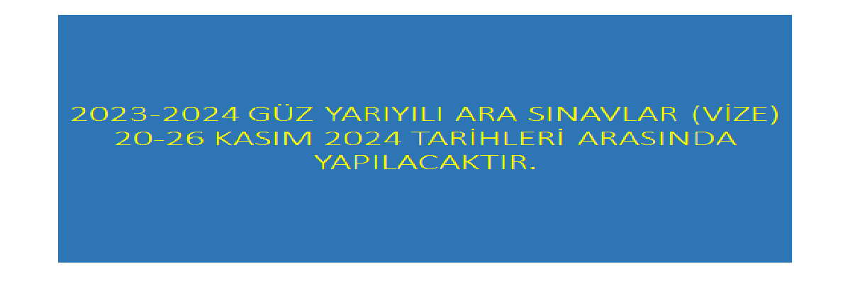 2023 Ara Sınav (vize) Tarihleri