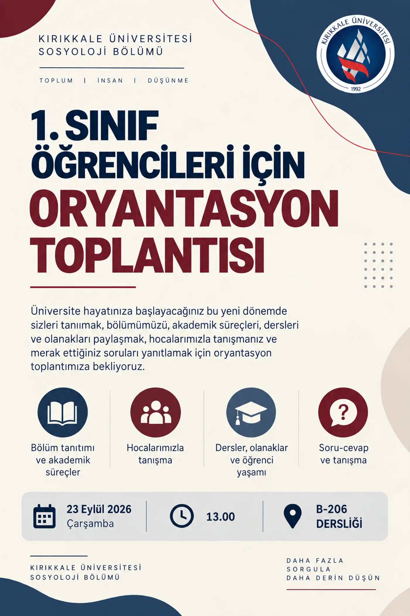 1.Sınıf Öğrencilerimiz İçin Oryantasyon Toplantısı