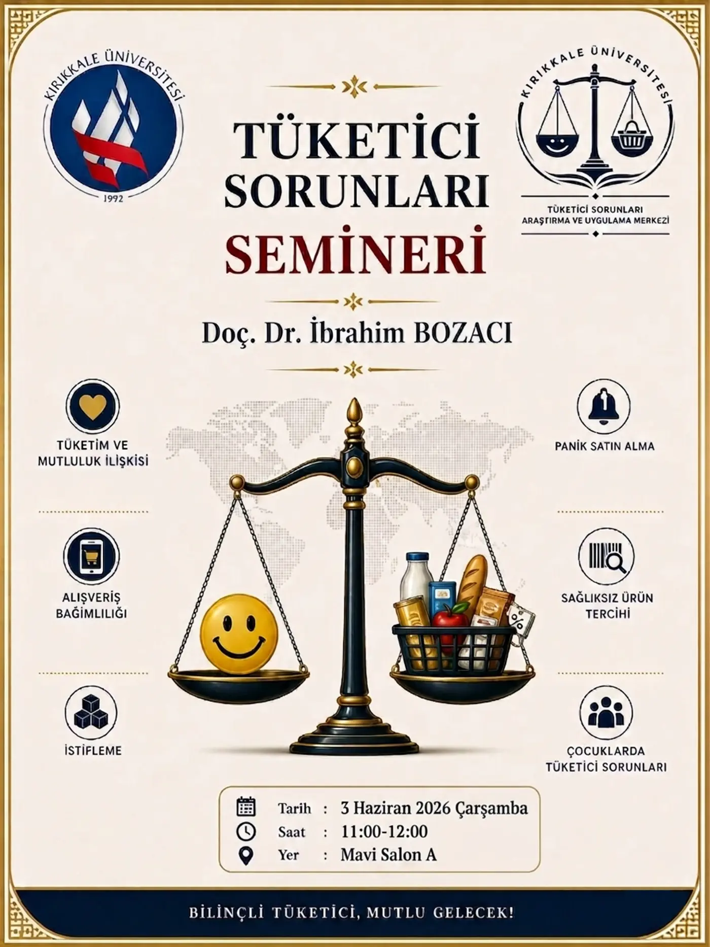 “Tüketici Sorunları” konulu seminer, Kırıkkale Meslek Yüksekokulu'nda 03.06.2026 tarihinde gerçekleştirildi