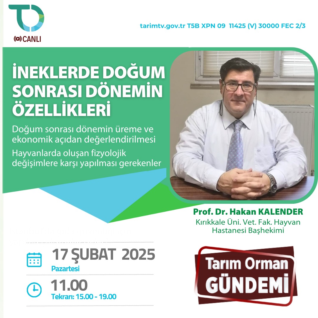 HASTANEMİZ BAŞHEKİMİ PROF. DR. HAKAN KALENDER TARIM TV'DE PROGRAMA KATILDI