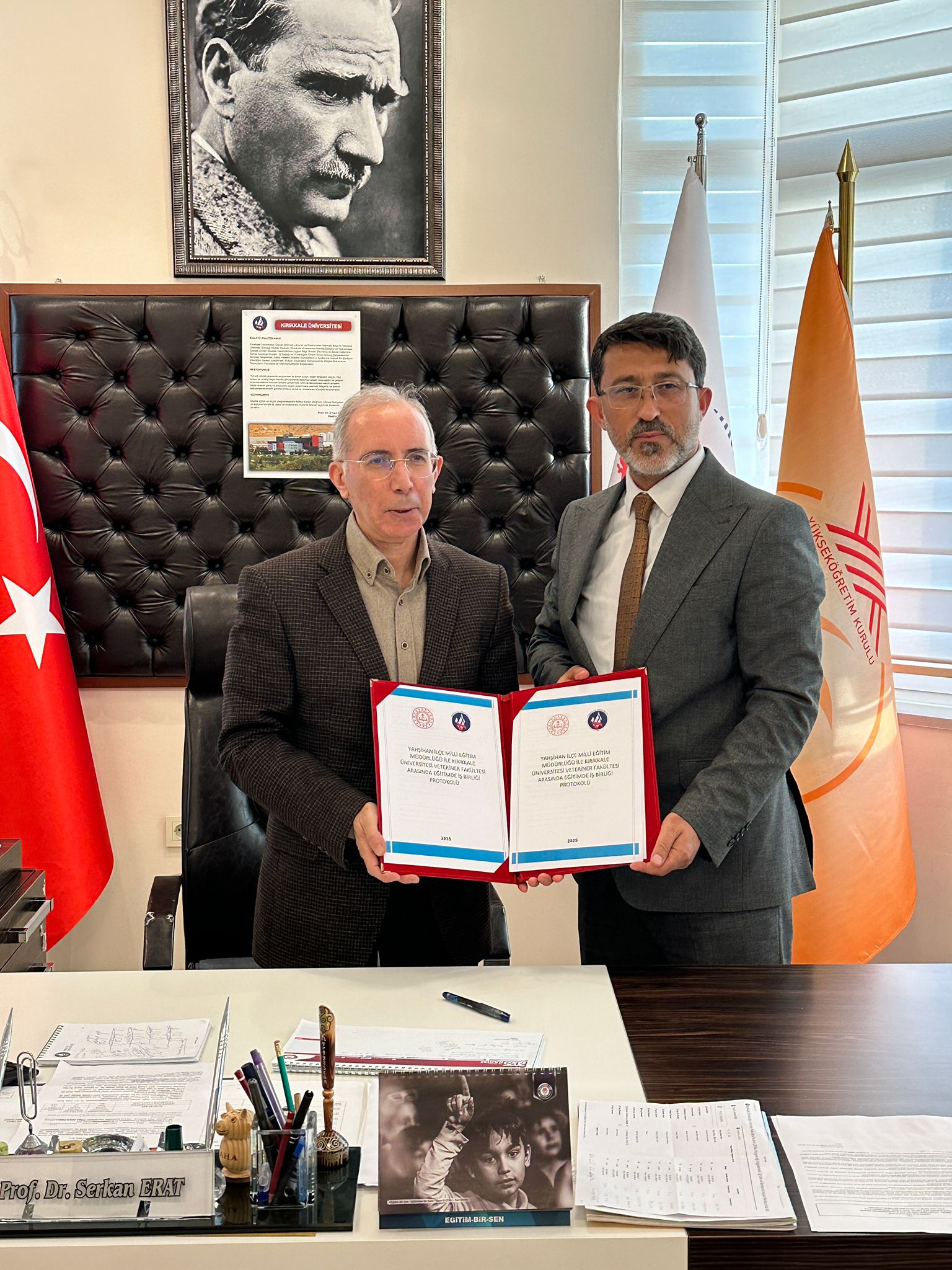 Veteriner Fakültesi ile İlçe Millî Eğitim Müdürlüğümüz arasında, iş birliği protokolü imzalanmıştır.