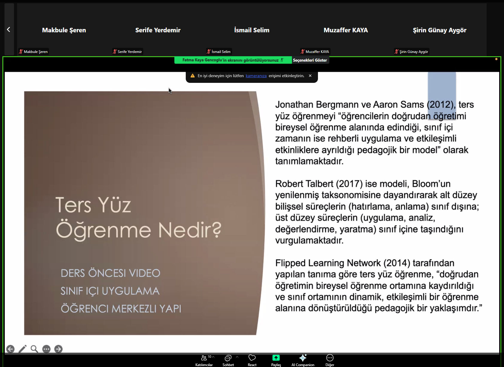 Yabancı Dil Öğretiminde Ters Yüz Öğrenme Modeli sunumu